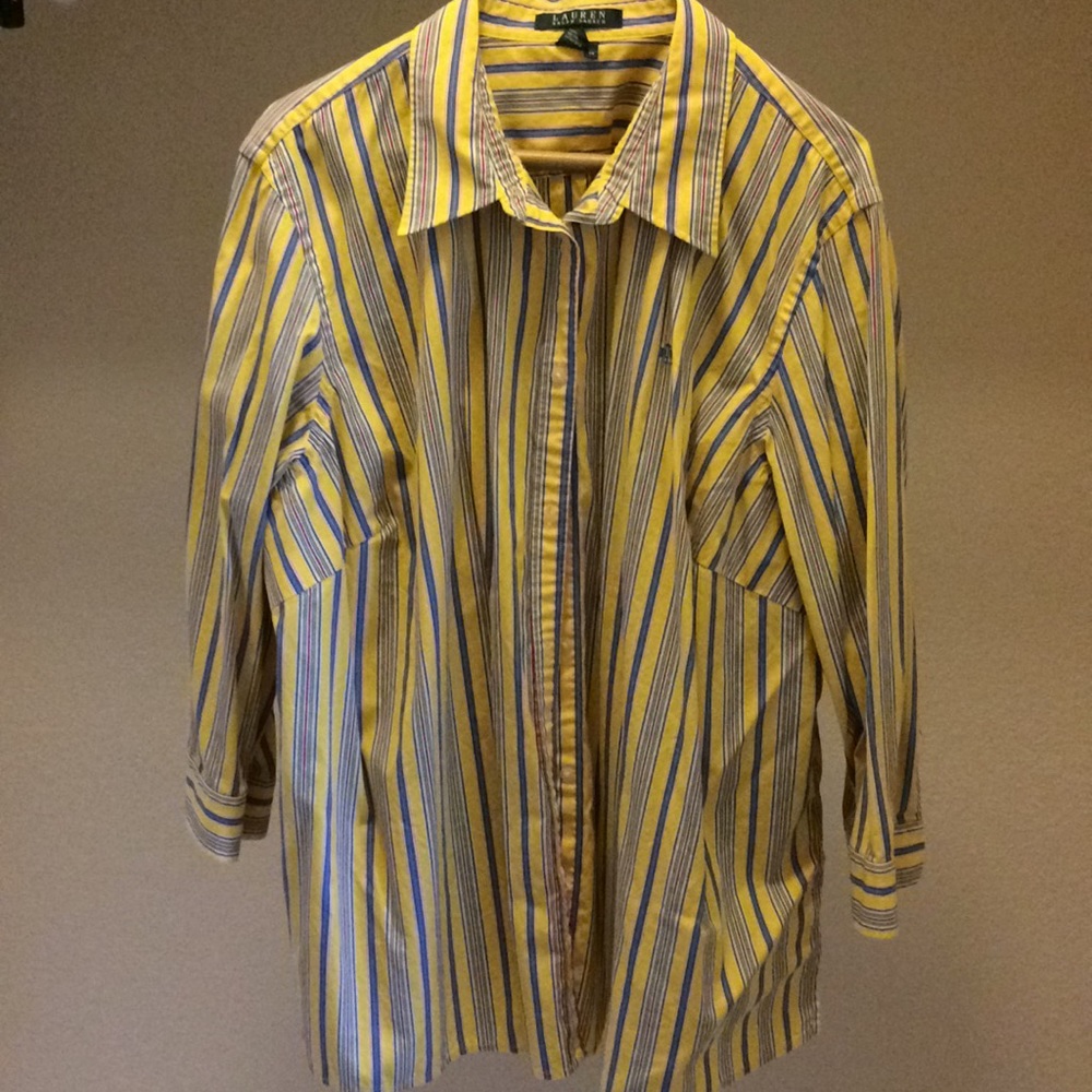 Ralph Lauren yellow striped blouse